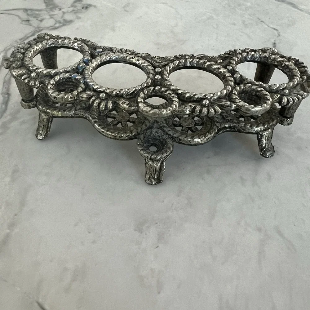 Vintage Celeste Vanity 4¾ In Lipstick Holder Silvery Goldtone Holds 4 Lipsticks